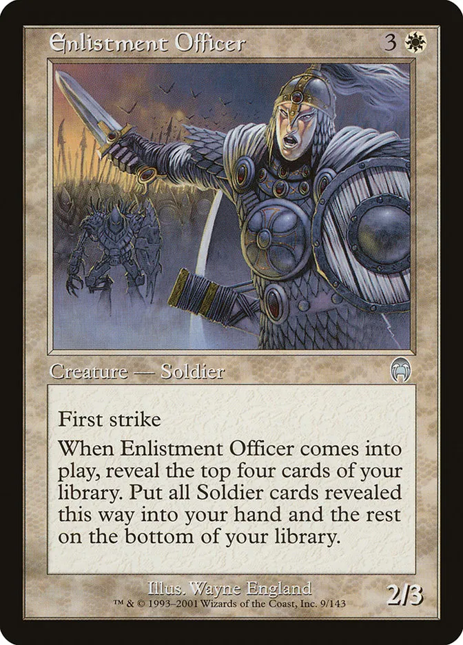 2001 Apocalypse Enlistment Officer uncommon #9 unlisted card image