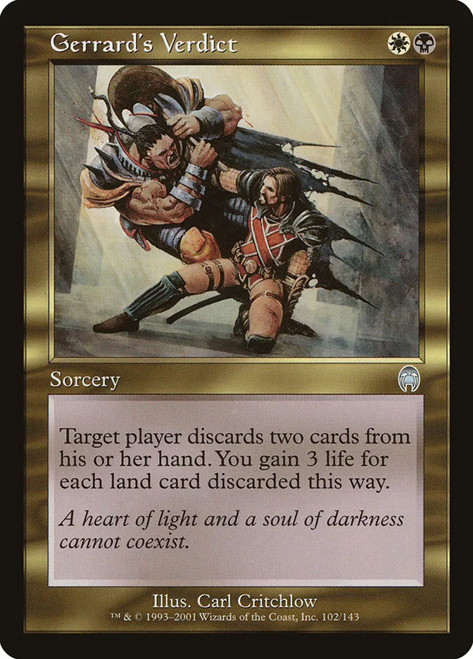 2001 Apocalypse Gerrard's Verdict uncommon #102 unlisted card image