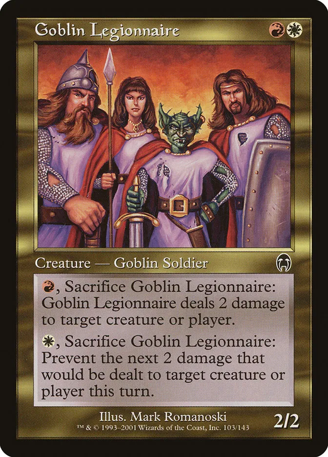 2001 Apocalypse Goblin Legionnaire common #103 unlisted card image