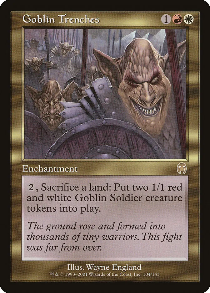 2001 Apocalypse Goblin Trenches rare #104 unlisted card image