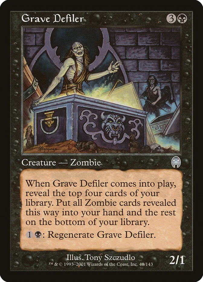 2001 Apocalypse Grave Defiler uncommon #40 unlisted card image