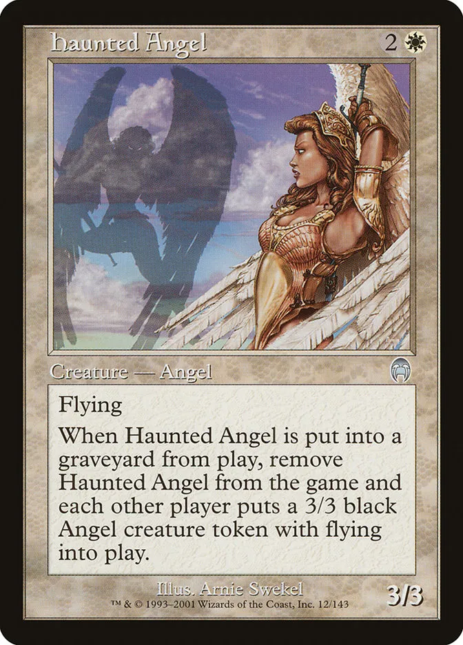 2001 Apocalypse Haunted Angel uncommon #12 unlisted card image