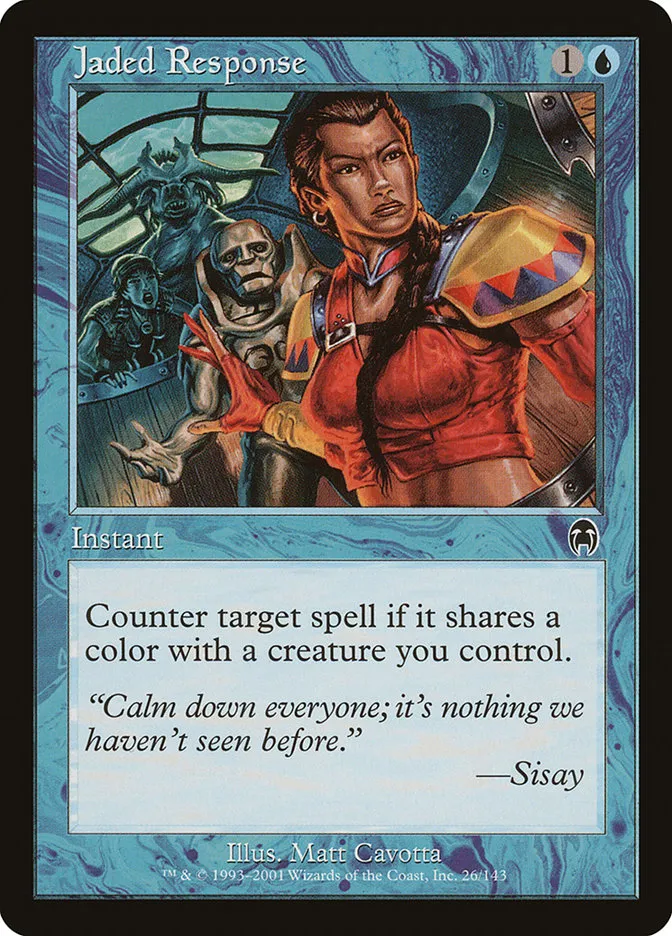2001 Apocalypse Jaded Response common #26 unlisted card image