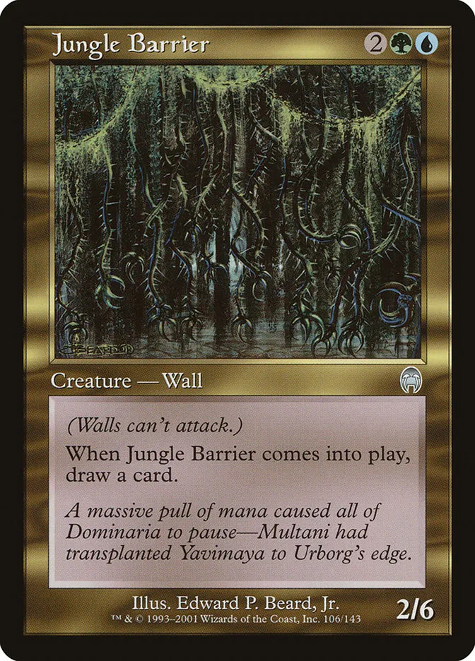 2001 Apocalypse Jungle Barrier uncommon #106 unlisted card image