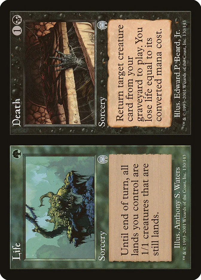 2001 Apocalypse Life // Death uncommon #130 unlisted card image