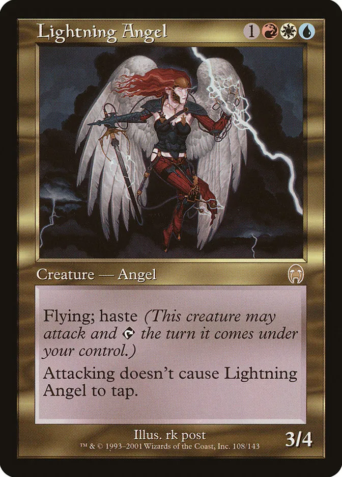 2001 Apocalypse Lightning Angel rare #108 unlisted card image
