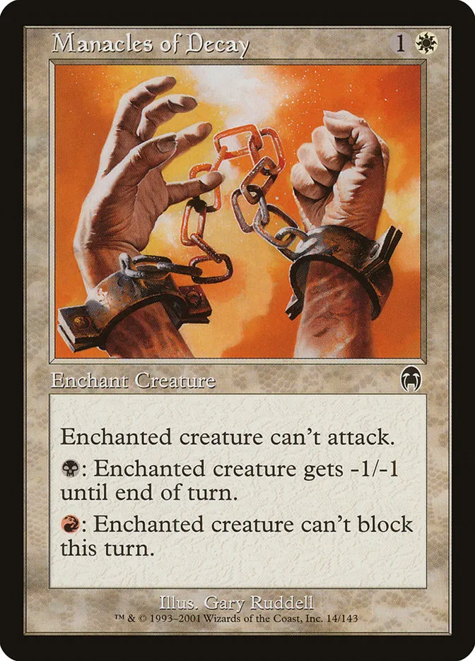2001 Apocalypse Manacles of Decay common #14 unlisted card image