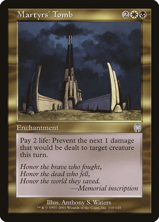 2001 Apocalypse Martyrs' Tomb uncommon #110 unlisted card image