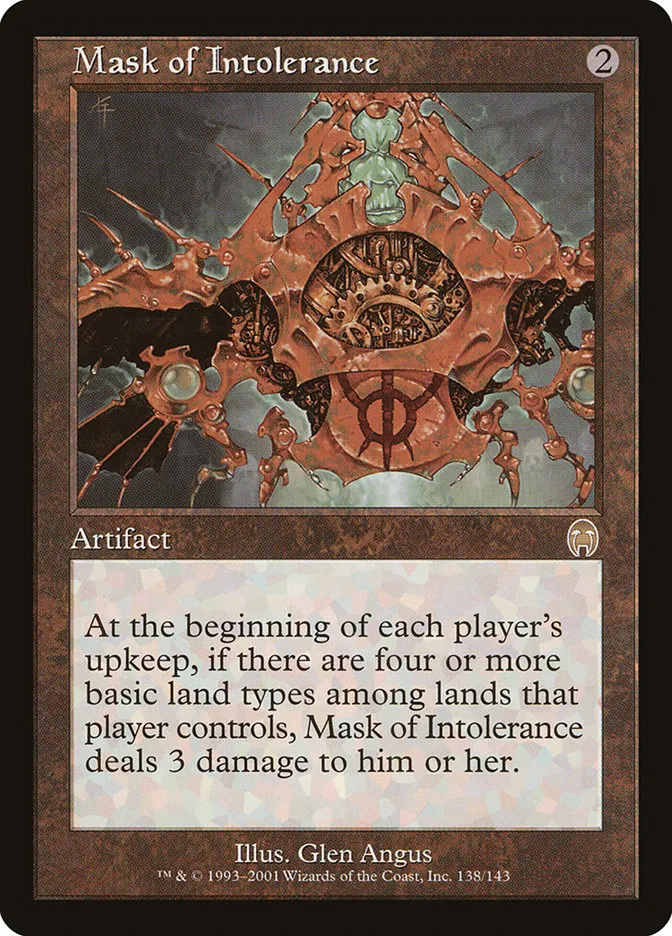 2001 Apocalypse Mask of Intolerance rare #138 unlisted card image