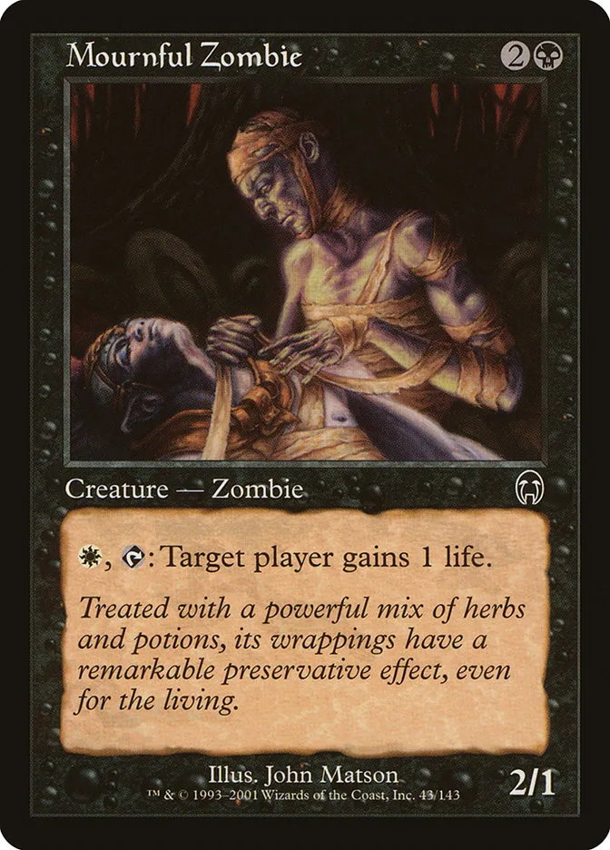 2001 Apocalypse Mournful Zombie common #43 unlisted card image