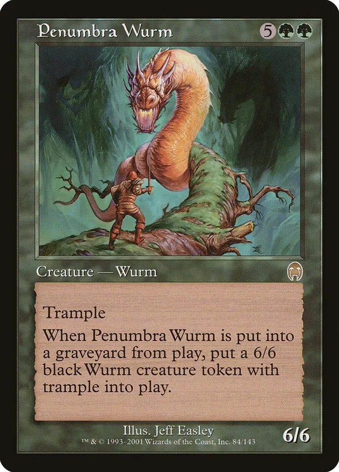2001 Apocalypse Penumbra Wurm rare #84 unlisted card image
