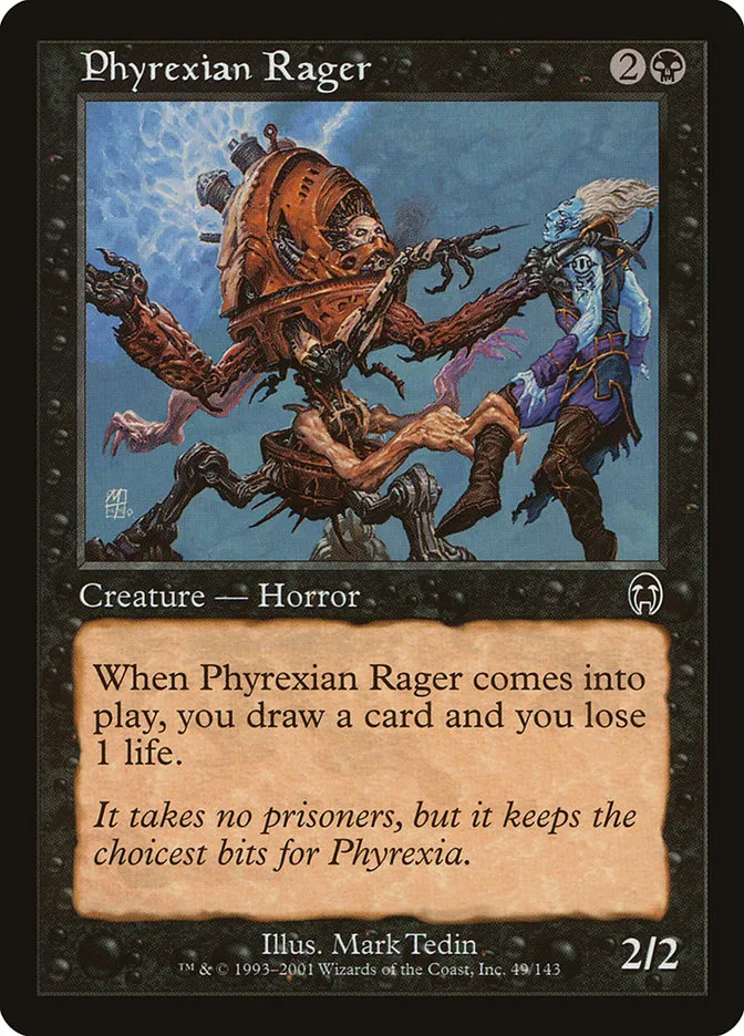 2001 Apocalypse Phyrexian Rager common #49 unlisted card image