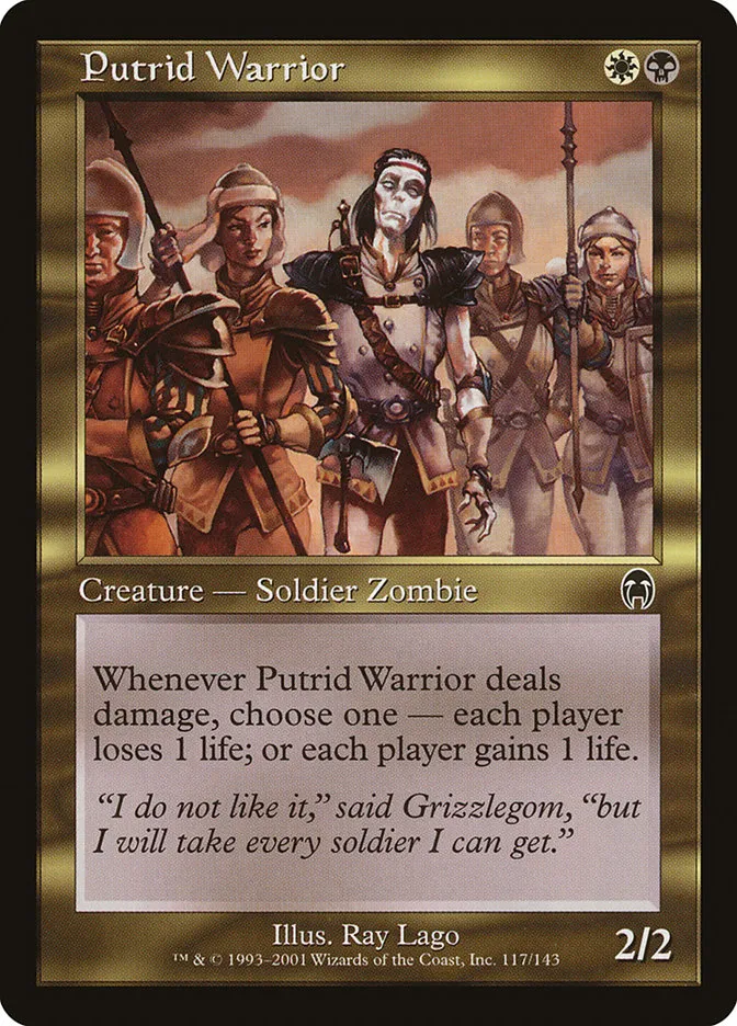 2001 Apocalypse Putrid Warrior common #117 unlisted card image