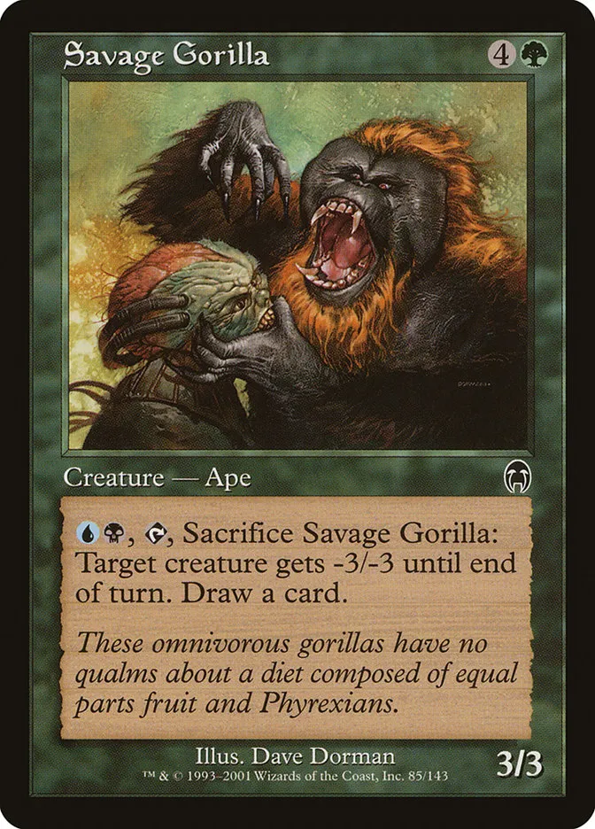 2001 Apocalypse Savage Gorilla common #85 unlisted card image