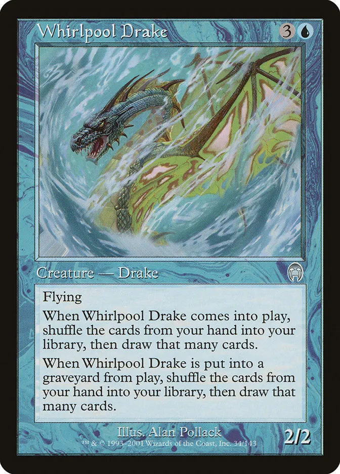 2001 Apocalypse Whirlpool Drake uncommon #34 unlisted card image