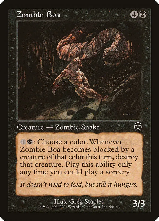 2001 Apocalypse Zombie Boa common #54 unlisted card image