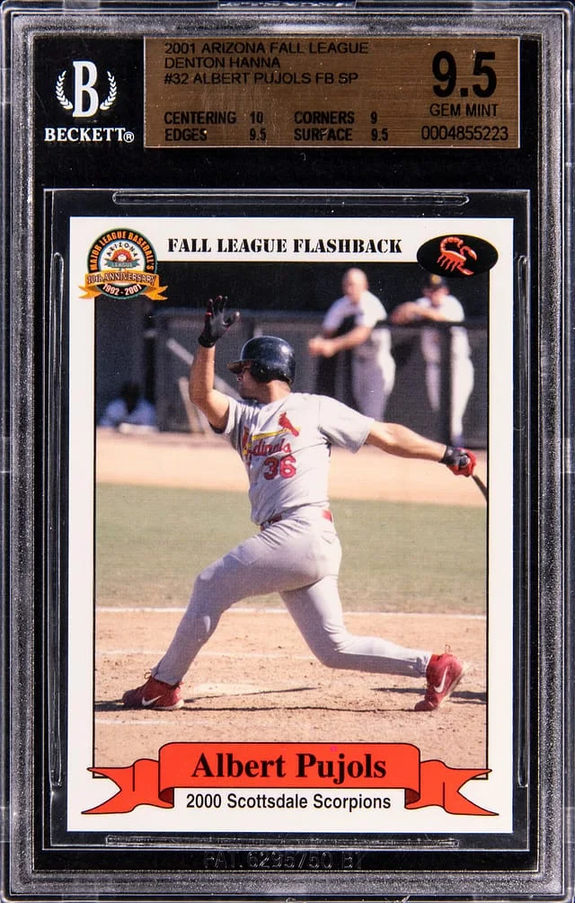 2001 Arizona Fall League Denton Hanna SP Albert Pujols #32 card image