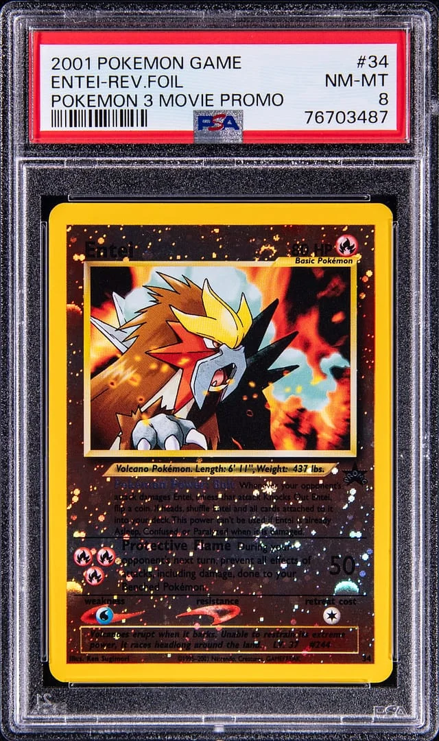 2001 Base Entei-Reverse Movie Pokemon 3 Movie Promo #34 card image