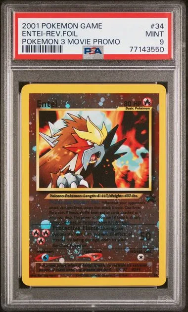 2001 Base Movie Promo 34 Entei-Reverse Movie Pokemon #3 card image