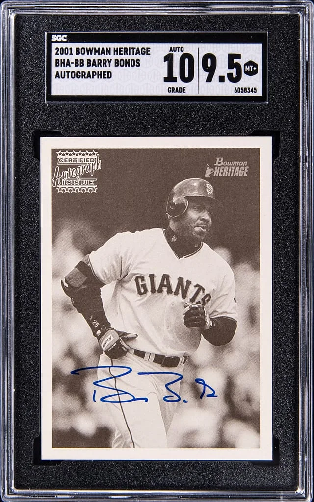 2001 Bowman Barry Bonds Heritage Autographed #BHA-BB card image