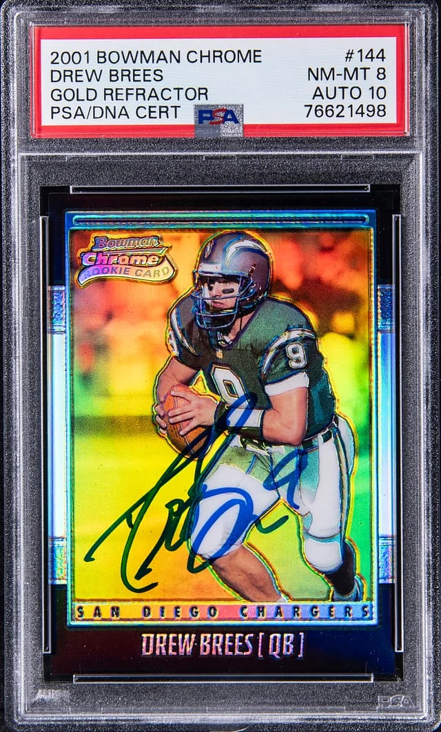 2001 Bowman Chrome Drew Brees Refractor #144 card image