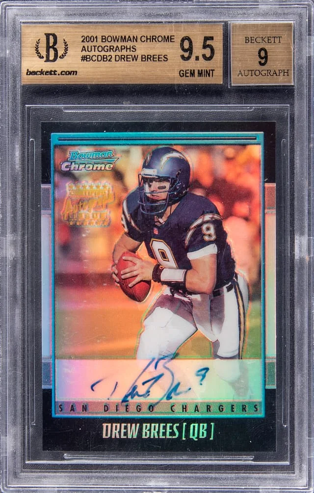 2001 Bowman Chrome Drew Brees Autograph #BC-DB card image