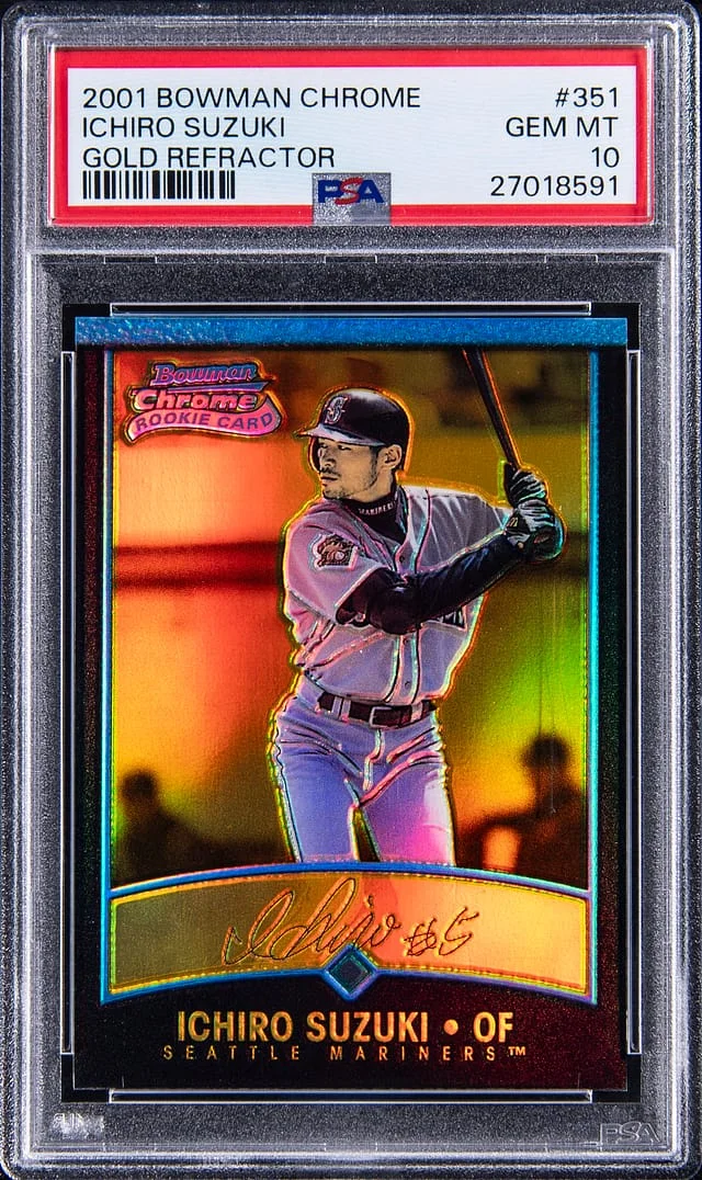 2001 Bowman Chrome Ichiro Suzuki Gold Refractor #351 card image