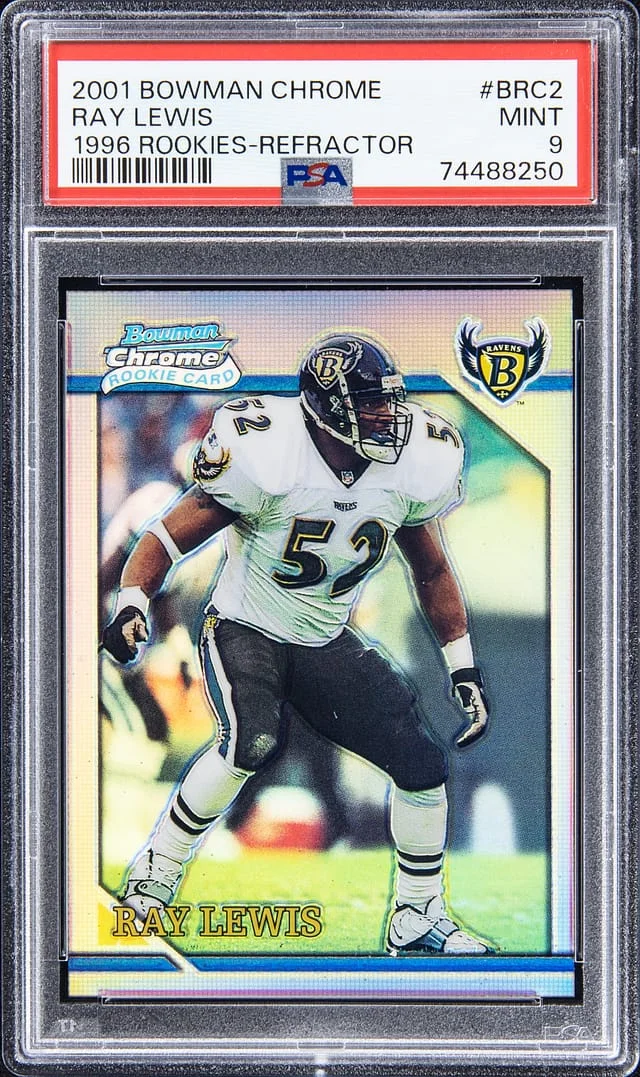 2001 Bowman Chrome Ray Lewis 1996 Rookies - Refractor #BRC2 card image