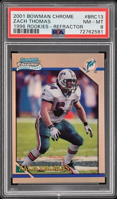 2001 Bowman Chrome Zach Thomas 1996 Rookies Refractor #BRC13 card image