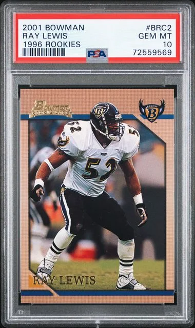 2001 Bowman Ray Lewis 96 Rookies #BRC2 card image