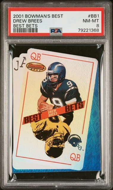 2001 Bowman's Best Drew Brees Best Bets #BB1 card image