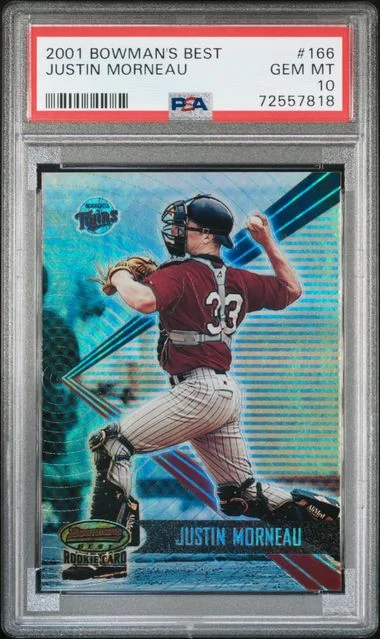 2001 Bowman's Best Justin Morneau #166 card image