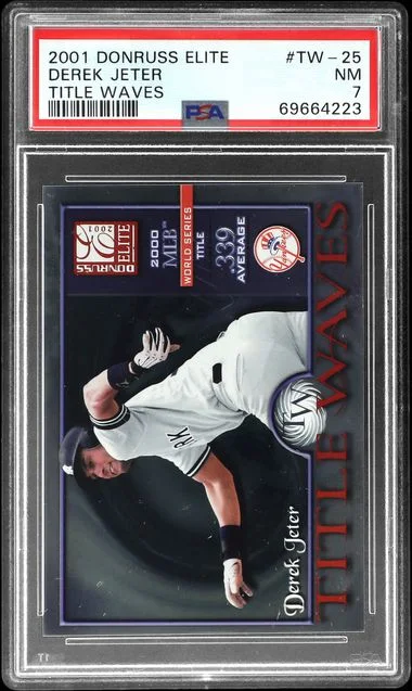 2001 Donruss Elite Derek Jeter Title Waves #TW-25 card image