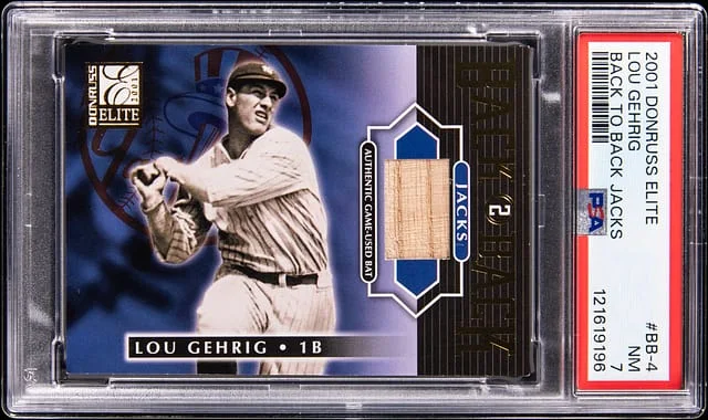 2001 Donruss Elite Lou Gehrig Back to Back Jacks #BB-4 card image