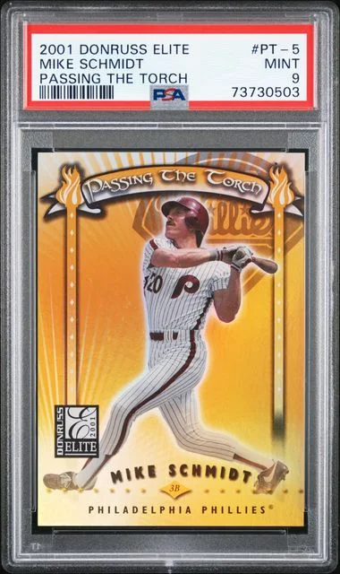 2001 Donruss Elite Mike Schmidt Passing The Torch #PT-5 card image