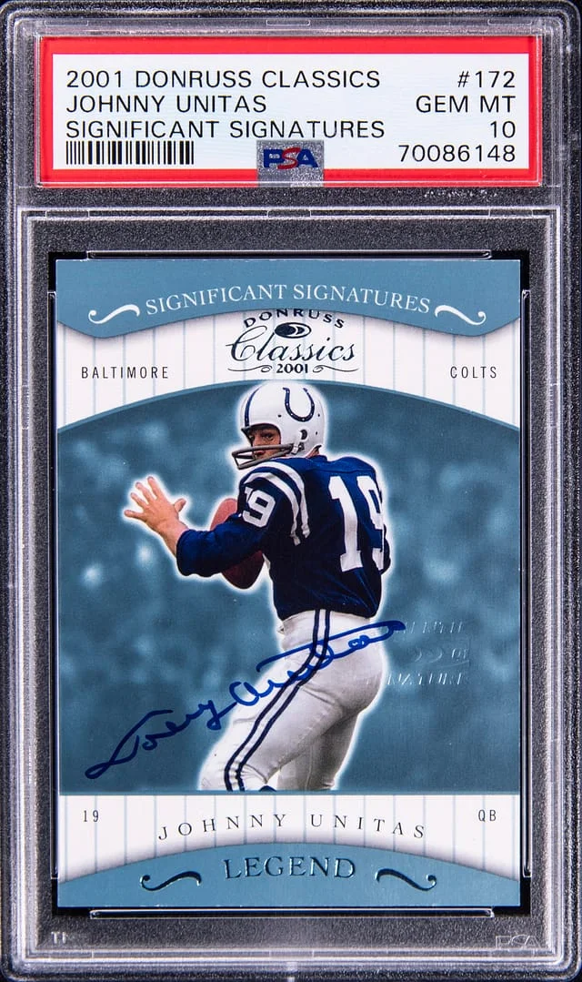 2001 Donruss Johnny Unitas Classics Significant Signatures #172 card image