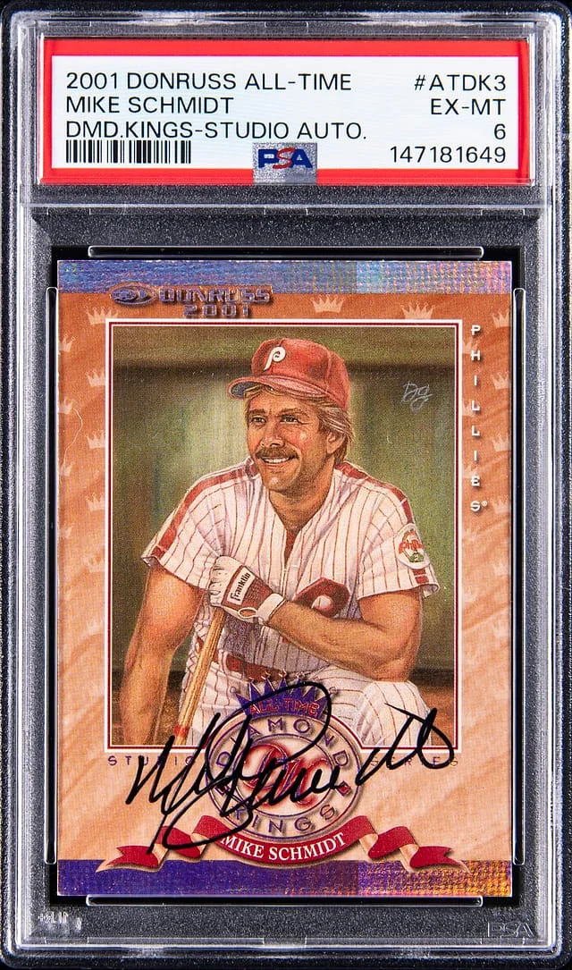 2001 Donruss Mike Schmidt All-Time Diamond Kings Studio Autograph #ATDK-3 card image
