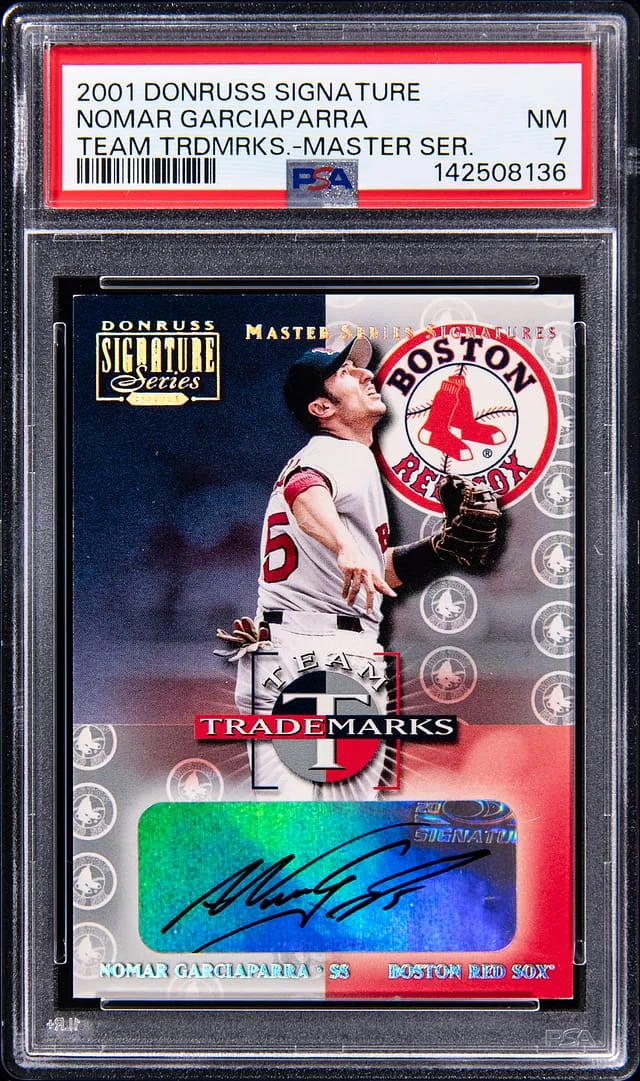 2001 Donruss Signature Team Trademarks Master Series Nomar Garciaparra #no-number card image