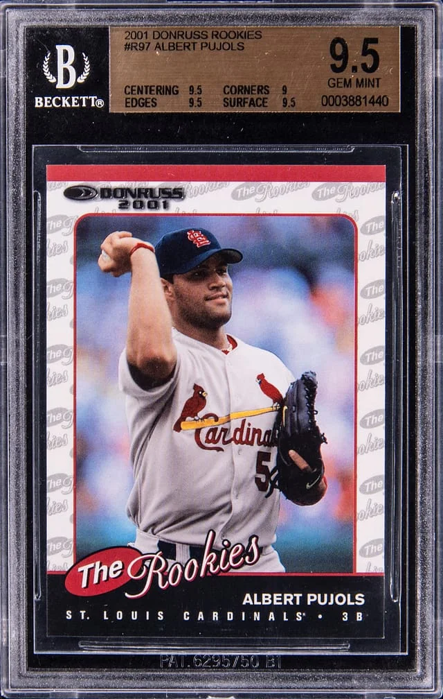 2001 Donruss The Rookies Albert Pujols Baseball's Best Gold #R97 card image
