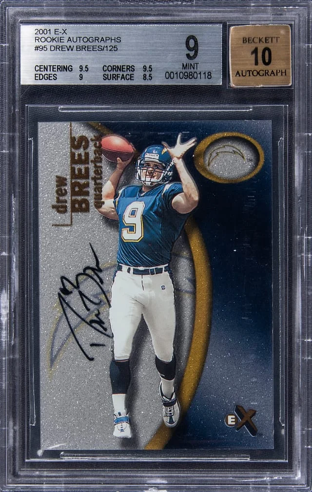 2001 E-X Drew Brees Autograph #95 card image