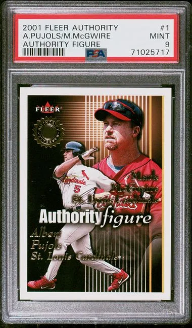 2001 Fleer Albert Pujols/Mark McGwire Authority Figure #1 card image