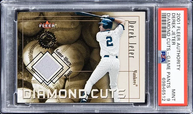 2001 Fleer Authority Diamond Cuts Game Pants Derek Jeter #no-number card image