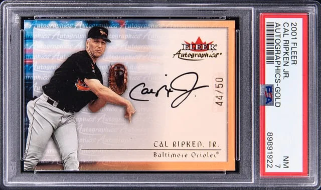 2001 Fleer Autographics Gold Cal Ripken Jr. #no-number card image