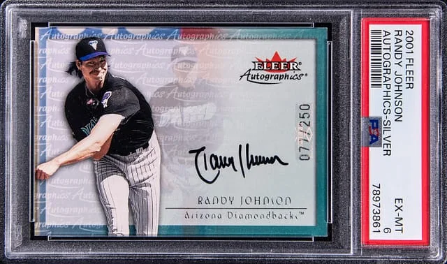 2001 Fleer Autographics Silver Randy Johnson #no-number card image