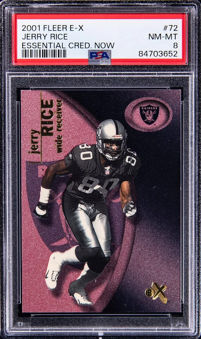 2001 Fleer E-X Jerry Rice Essential Credentials Now #72 card image