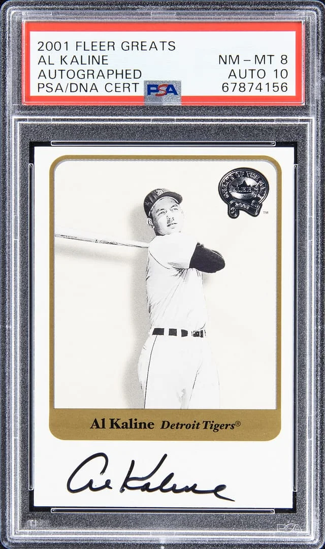 2001 Fleer Greats Autograph Al Kaline #no-number card image