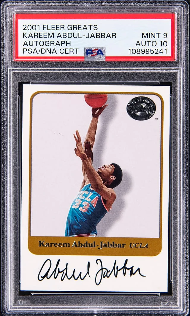 2001 Fleer Greats Autograph Kareem Abdul-Jabbar #no-number card image