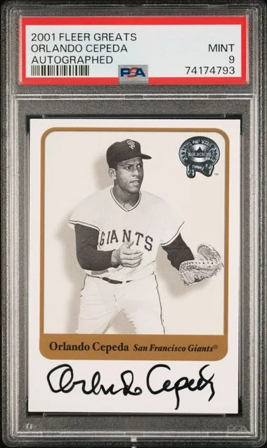 2001 Fleer Greats Autographed Orlando Cepeda #no-number card image