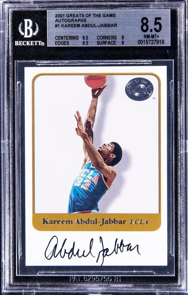 2001 Fleer Greats of the Game Kareem Abdul-Jabbar #1 card image