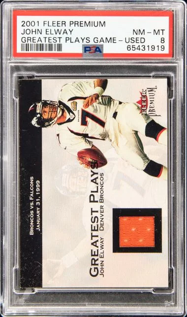 2001 Fleer Premium Greatest Plays Greatest Plays Game-Used John Elway #no-number card image
